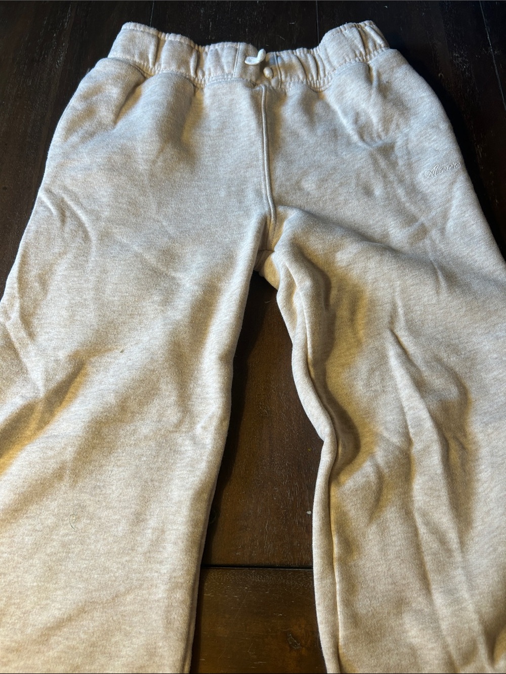 abercrombie kids Cream Sweat Joggers with Elastic Waistband